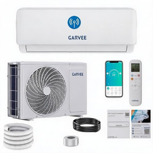 24000 BTU Split Inverter Anlage 2.7 kW Kühlen & Heizen | A++ Effizienz, R32, WiFi App Steuerung, leise | Bis 110 qm Nutzfläche, mit sämtlichem Montagezubehör