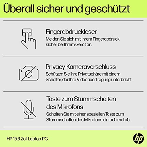 HP Laptop | 15,6" FHD Display | Intel Core i3-N305 | 8 GB DDR4 RAM | 512 GB SSD | Intel UHD Graphics | Windows 11 Home | QWERTZ | Jet Black