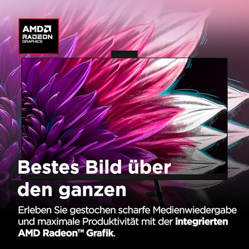 Lenovo IdeaCentre All-in-One 3 PC | 27" Full HD Display | AMD Ryzen 5 7430U | 16GB RAM | 1TB SSD | AMD Radeon Grafik | Windows 11 | Schwarz | Ink. USB Tastatur-Maus | 3 Monate Premium Care