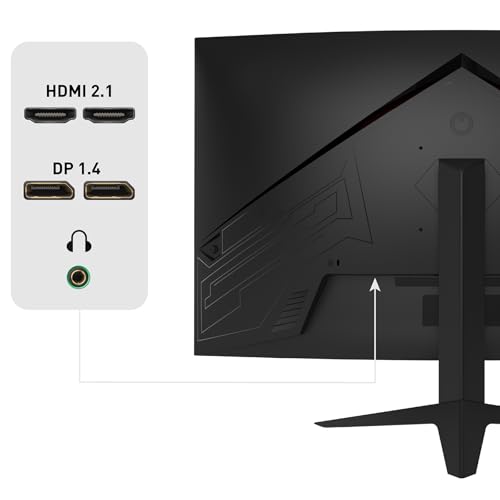 ODYS XP32 PRO-X 32 Zoll WQHD Curved Gaming Monitor, 180 Hz | 1ms MPRT, 1500R Krümmung, FreeSync kompatibel, HDR, 400 cd/m², 121% sRGB Farbraum, Eye Care, 2x HDMI 2.1, 2x Displayport 1.4