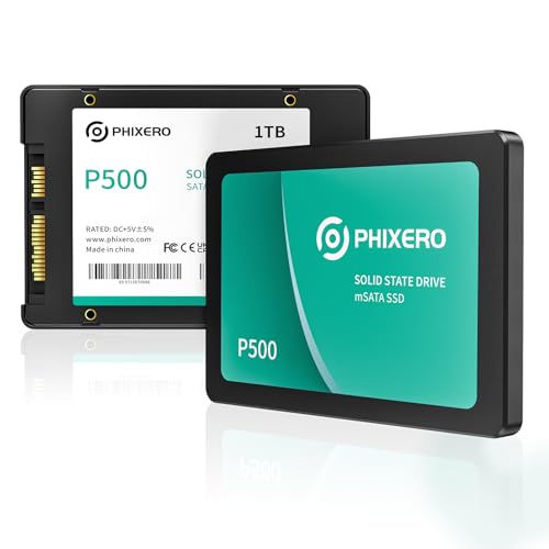 PHIXERO P500 SSD 1TB 2,5 Zoll SATA III Interne Solid State Drive für PC Laptop, Bis zu 550 MB/s, 3D NAND Flash, Schneller Systemstart