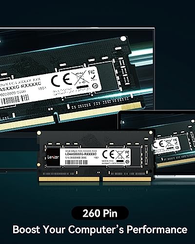 Lexar SODIMM DDR4 RAM 16GB Kit (2x8GB), 3200 MHz, 260-Pin | DRAM, Laptop-Speicher, Hochleistungs SO-DIMM, PC Laptop Computerspeicher