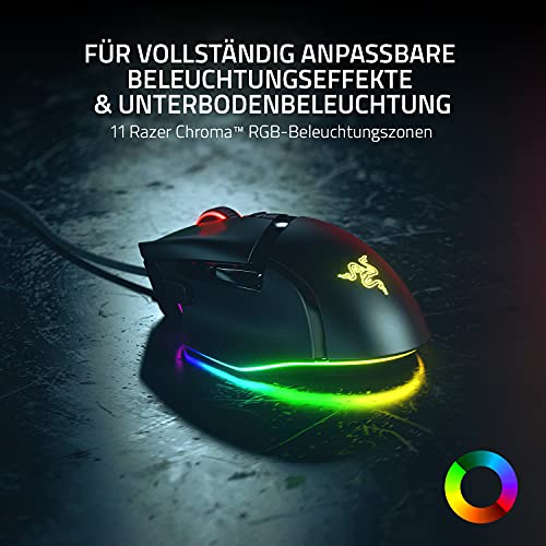Razer Basilisk V3 - Kabelgebundene, anpassbare Gaming Maus mit Chroma RGB für PC / Mac (10+1 programmierbare Tasten, neigbares HyperScroll Mausrad, ergonomisches Design) Schwarz