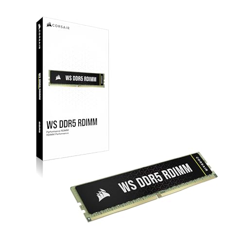 CORSAIR WS DDR5 ECC RDIMM 64GB (4x16GB) 5600MHz CL40 AMD Expo Intel XMP 3.0 Workstation-Speicher - Schwarz (CMA64GX5M4B5600Z40)