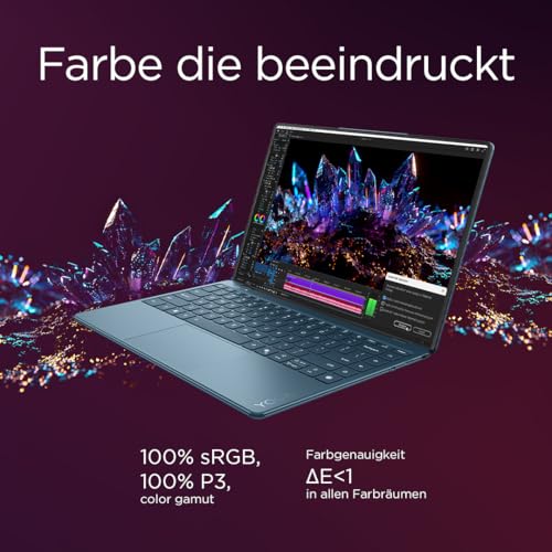 Lenovo Yoga Slim 9i | Laptop | Intel Ultra 7 | 32GB | 1TB | 65W Netzteil | CoPilot+PC|14" 4K WQUXGA Display |OLED|Touch|Intel Core Ultra 7 258V|32GB RAM|1TB SSD|Intel Arc|QWERTZ|Windows 11|Tidal Teal