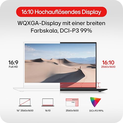 LG gram 16 16Z90RU-G.AA58G (16 Zoll) IPS Notebook, Intel Core i5-1334U, 16GB RAM, 1TB SSD, Intel Iris® Xe Graphics, federleicht (1,199 kg), 80 Wh, Thunderbolt 4, Schwarz
