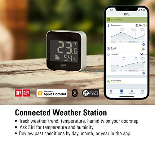 Eve Aqua - Smarte Bewässerungssteuerung per App oder Siri, automatisch bewässern & Weather - Connected Weather Station wit Apple HomeKit Technology for Tracking Temperature