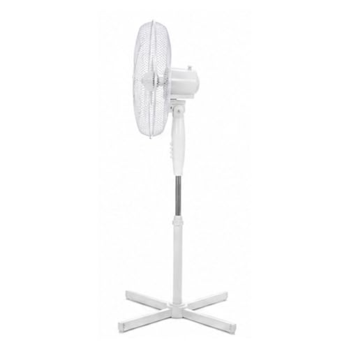 Breezeline 16 Zoll Standventilator 40 cm mit starkem Luftstrom 90° Oszillation energieeffizient starker Luftstrom Schwenkfunktion leise höhenverstellbar Sommer Ventilator Weiß