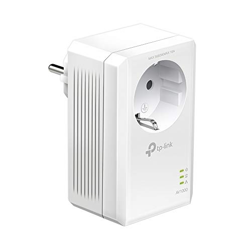 TP-Link TL-PA7027P KIT Powerline Netzwerkadapter (1000Mbit/s über Powerline) weiß & TL-PA7017 P AV1000 Gigabit Powerline Adapter mit Steckdose (1x Gigabit Port, Plug und Play, energiesparend) weiß