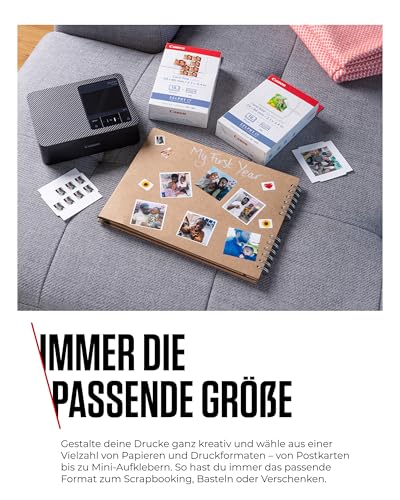 Canon SELPHY CP1500 Mini Fotodrucker für Handy, WLAN + Papierset | Thermodrucker für Sticker und Postkarten; WLAN und USB-Direktdruck, SELPHY Foto Layout App
