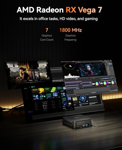 NiPoGi E3B Mini PC AMD Ryzen 5 7530U (bis zu 4,5 GHz), 1TB SSD 16GB RAM | AMD Radeon Graphics, Triple 4K Display (HDMI+DP+USB-C), Mini Desktop PC für Büro, Multimedia, WiFi 6, Bluetooth 5.2