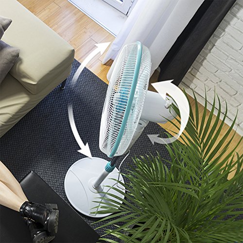 Cecotec Standventilator EnergySilence 500, 40 W | 40 cm Durchmesser, 5 Aerodynamikflügel, 3 Geschwindigkeiten, höhenverstellbar 110-130 cm, Oszillation, leiser Betrieb
