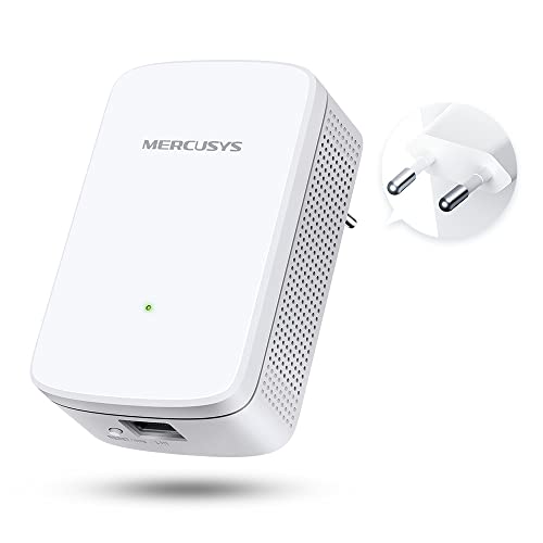 Mercusys ME10 WLAN Verstärker Repeater(Single-Band 300 Mbit/s, App Steuerung, Ethernet-Port, WPS, AP Modus, LED abschaltbar, kompatibel zu Allen WLAN Geräten)