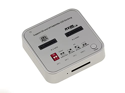 KALEA-INFORMATIQUE Docking Station für SSD M2 SATA und SSD M.2 NVMe. USB 3.2 Gen2 10GB Dock mit CLONAGE-Funktion und SD Express-Lesegerät.