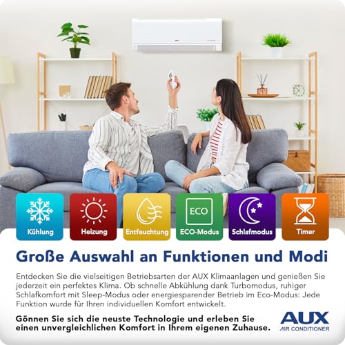 Belvit AUX Split Klimaanlage Set, 18.000 BTU, WLAN, Mattweiß