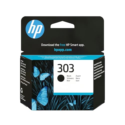 HP 303 Schwarz, Original Druckerpatrone | Tinte für HP Envy 6200, 7100, 7800, HP Envy Photo 6200, 7100, 7800, HP Tango, HP Tango X, ~200 Seiten (T6N02AE)