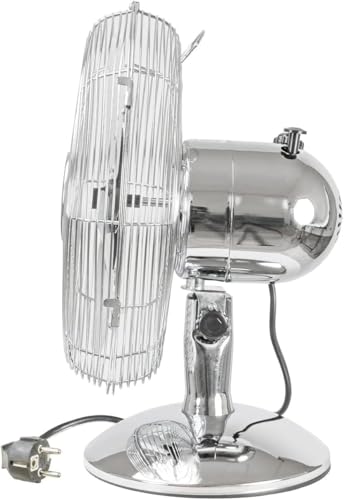 Wintem Vortex Tischventilator aus verchromtem Stahl, 30 cm, 40 Watt, 3 Geschwindigkeiten und Oszillationsbewegung