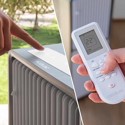 Cecotec Klimaanlage Mobil ForceClima 12650 Style Heating, 12.000 BTU | bis 28 m², 5 Modi, 2 Geschwindigkeiten, Entfeuchtung 29 l/Tag, Timer 24 Std, Wärmepumpe, Fensterkit