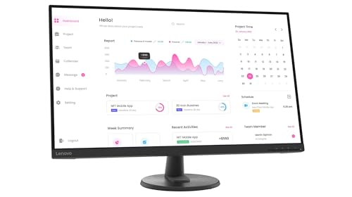 Lenovo D32-45 | 31,5" Monitor | 1920x1080 | 60Hz | 250 nits | 4ms Reaktionszeit | VA-Panel | HDMI | DisplayPort | höhenverstellbar | entspiegelt | 6,3kg | schwarz