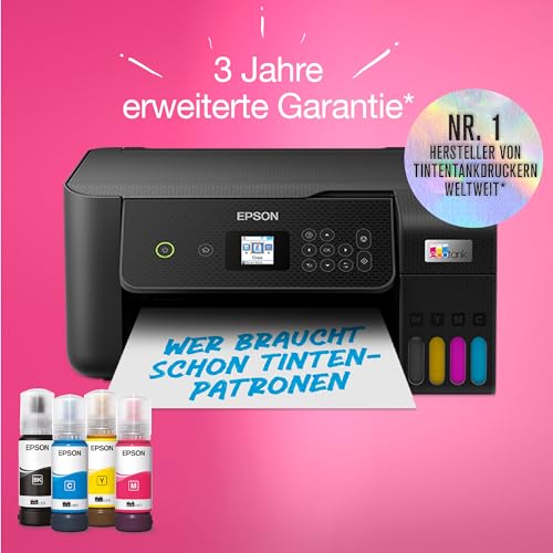 Epson EcoTank ET-2820 A4-Multifunktions-Wi-Fi-Tintentankdrucker, mit einem im Lieferumfang enthaltenen Vorrat an Tinten bis zu 3 Jahren