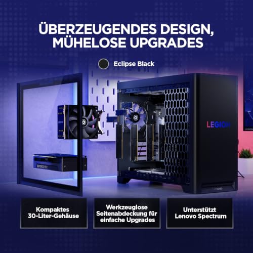 Lenovo Legion T5 Tower PC | Intel Ultra 7 | 32GB RAM | 1TB SSD | 30L | Gaming | Intel Core Ultra 7 270K Plus | 32GB RAM | 1TB SSD | NVIDIA GeForce RTX 5070 | Windows 11 | Schwarz