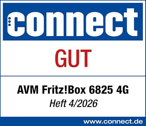 FRITZ!Box 6825 4G | 4G-Mobilfunk-Router | Wi-Fi 6 bis zu 600 MBit/s | Singleband WLAN (2,4 GHz), Internet per SIM-Karte, kompakt & zuverlässig, Hohe Datensicherheit, WLAN Mesh, Made in Europe
