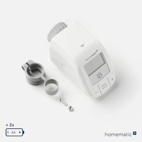 Homematic IP Heizkörperthermostat – Basic | Smart Home, digitaler Thermostat Heizung, Steuerung per App, Alexa, Google Home, Push-to-Pair, Energie sparen, 153412A3