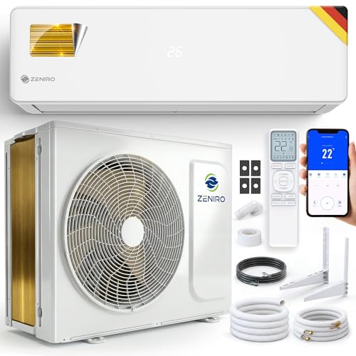 ZENIRO Split Klimaanlage 12000 BTU Set - mit Ionisator & WiFi/App-Funktion Klimagerät Kühlen A++/Heizen A+ 3,2kW Sehr Leise - Fernbedienung, Timerfunktion - inkl. Montagematerial