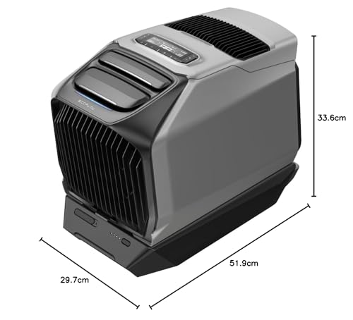 ECOFLOW WAVE 3 Tragbare Klimaanlage mit 1024Wh Zusatzakku, 1800 W/6100 BTU Kühlen, 2000 W/6800 BTU Heizen, 8 Std. Akkulaufzeit, App-Steuerung, Mobile Klimaanlage für Camping, Wohnmobile, SUVs