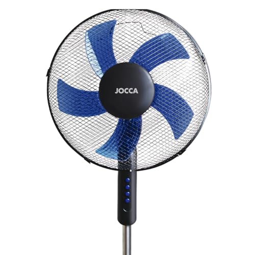 Jocca – Standventilator 40 cm/ 3 Geschwindigkeiten 45 W/Runde Basis für Stabilität/ 5 Flügel/Höhe 125 cm