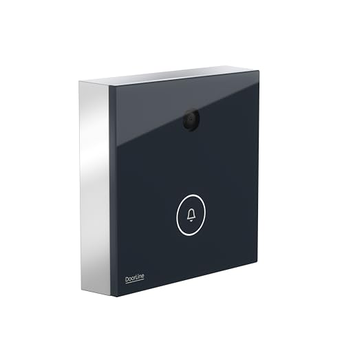 Türklingel mit Bildübertragung ohne Cloud, DoorLine Made in Germany | elegante Glasoberfläche, Anthrazit, WLAN-Klingel, perfekt für alle FRITZ!Box Modelle, Smart Home-kompatibel, Snapshotfunktion