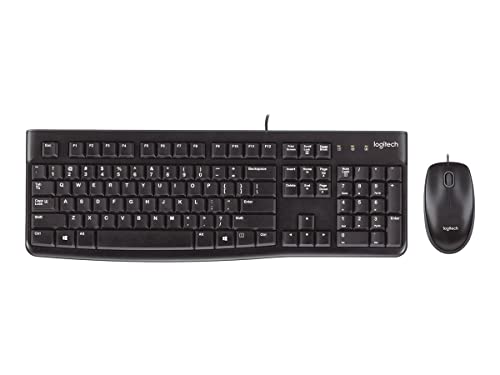 Logitech MK120 Kabelgebundenes Tastatur-Maus-Set | Optische Maus, USB-Anschluss, PC/Laptop, Schweizer QWERTZ-Layout - Schwarz