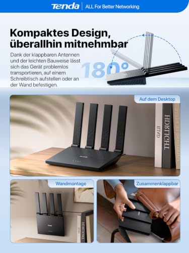 Tenda 4G WLAN Router mit SIM Karte LTE Cat4 N300 Modem 4G03 Pro V2.0