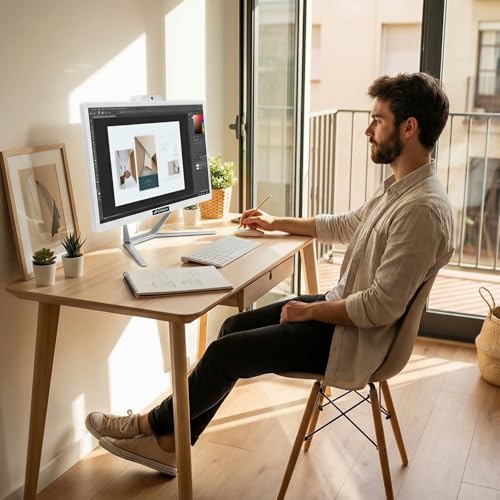 STGSivir All in One PC, 21.5" FHD Display, Core i5, 16G RAM, 512G SSD | PC All in One, WLAN, BT 5.0, Webcam, Win11 Pro, Weiß, AIO PC für Zuhause & Büro