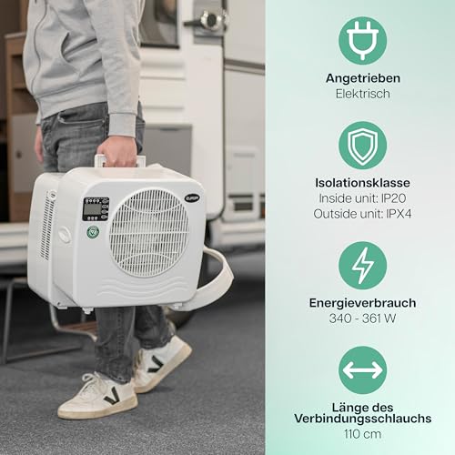 Eurom Klimaanlage AC3201E Weiß für Wohnwagen, Camping, Camper, Caravan | Mobiles Klimagerät mit 2.500–3.200 BTU | Kühlleistung für kompakte Räume | Betriebsspannung 220–240 V