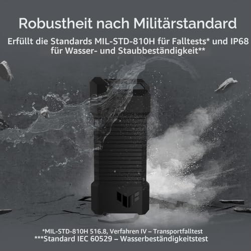 ASUS TUF Gaming AS1000 USB-C 3.2 Gen 2x1 tragbare M.2 NVMe PCIe SSD | 1 TB, MIL-STD-810H Fallschutz, IP68 Wasser- und Staubschutz, NTI Backup Now EZ, PS5 + Xbox Unterstützung