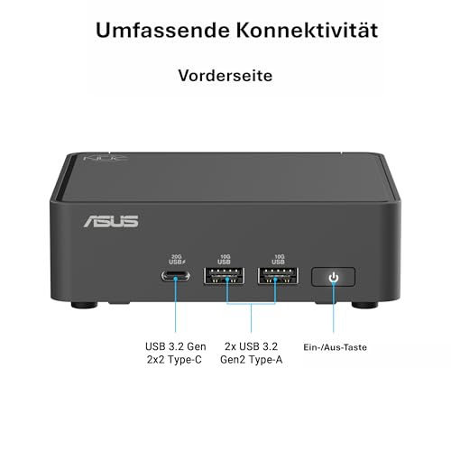 ASUS NUC 15 Pro Tall Kit RNUC15CRHI300002, Barebone ohne Festplatte | Intel Core i3 Prozessor, Arc Grafik, WiFi 7, Bluetooth 5.4, ohne Betriebssystem, mit EU-Netzkabel