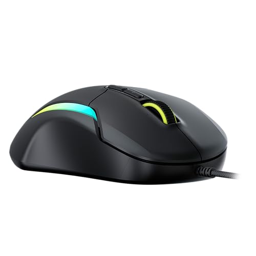 Turtle Beach Kone II ergonomische RGB-PC-Gaming-Maus mit Kabel | Ash Black, 26K-DPI-Sensor, optische Schalter, 23 belegbare Eingaben, ergonomisch, 4D Scroll Wheel, Gleiter aus reinem PTFE