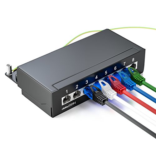 deleyCON 0,5m CAT6 Netzwerkkabel Set U-UTP RJ45, 10 Stück - Bunt | Kurzes 50cm CAT-6 LAN Kabel, Patchkabel, Ethernetkabel für DSL, Switch, Router, Modem, Repeater und Patchpanel