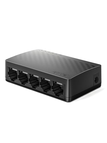 Tenda SG105 LAN Switch 5 Port Gigabit Switch Mini Netzwerk Switch, LAN Hub | Plug-and-Play LAN Verteiler, Unmanaged Ethernet Switch, Lüfterlos, Schwarz