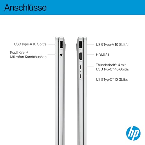 HP OmniBook X Flip, 16" 3K, Intel Core Ultra 7, 32GB RAM, 1TB SSD | Copilot+ Premium 2-in-1 Laptop mit großem 3K-Touchdisplay für Kreativarbeit, Business und Multitasking, QWERTZ, Silber