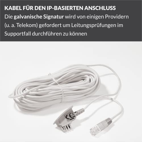 COXBOX 20 m DSL Kabel Fritzbox, Speedport, Easybox - TAE Kabel RJ45 weiß - VDSL ADSL WLAN Router-Kabel mit galvanischer Signatur für effektiven Schutz vor Störeinflüssen