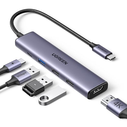 UGREEN Revodok 105 USB C Hub 5Gbps, USB C Adapter 4K HDMI, Multiportadapter