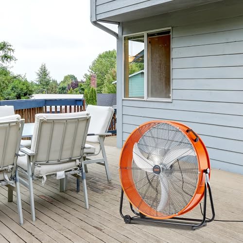 VEVOR Trommelventilator, 30 Zoll Industrie-Ladenventilator, Bodenventilator mit 3 Gänge, Trommelgebläse 13000 CFM, Standventilator 360° verstellbarer, Windmaschine für Lager, Werkstatt, Fabrik, Keller