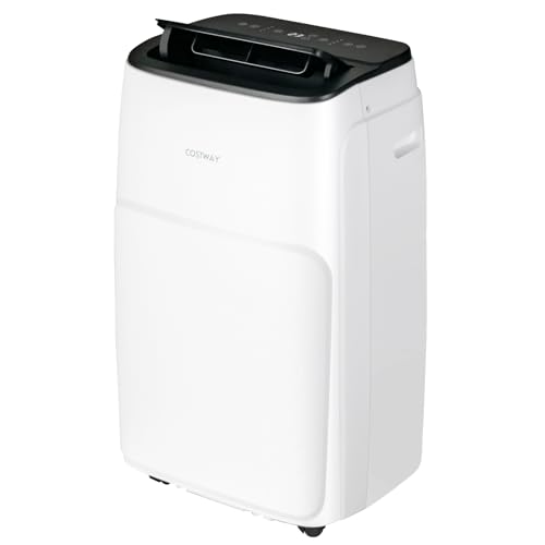 COSTWAY 12000 BTU mobile Klimaanlage mit Abluftschlauch, APP/Fernsteuern | Klimagerät für Raum bis 120 m³, 5 in 1 zum Kühlen & Heizen & Entfeuchten & Ventilieren & Schlafmodus, Automatisches Abtauen