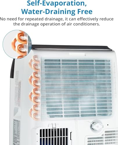 Mobile Klimaanlage 12000 BTU, A++ Geringer Verbrauch, umweltfreundliches Gas R290, 4-in-1 Mobile Klimaanlage ohne Außeneinheit, Kühlung, Entfeuchtung, Belüftung, Follow-Me-Funktion