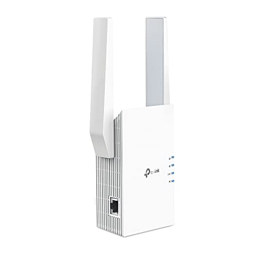 TP-Link RE705X | Wi-Fi 6 WLAN Verstärker | AX3000 Dualband, Gigabit-Port | 2402 Mbit/s (5 GHz) + 574 Mbit/s (2,4 GHz), 2 externe Antennen, EasyMesh, kompatibel mit Fritzbox