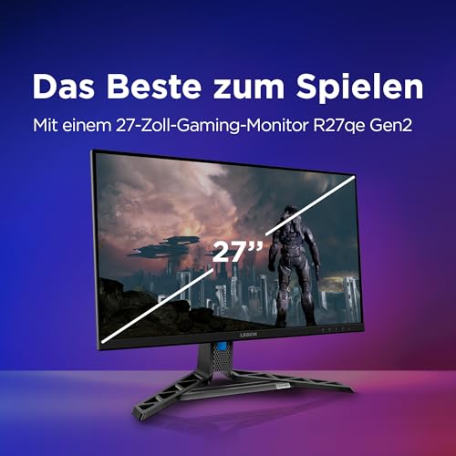 Lenovo Legion R27qe Gen 2 | 27" QHD Gaming Monitor | 200 Hz | 0.5ms | Gaming | 2560x1440 | 2K Auflösung | HDMI 2.1| DisplayPort | Höhenverstellbar | Entspiegelt | AMD FreeSync Premium | Schwarz