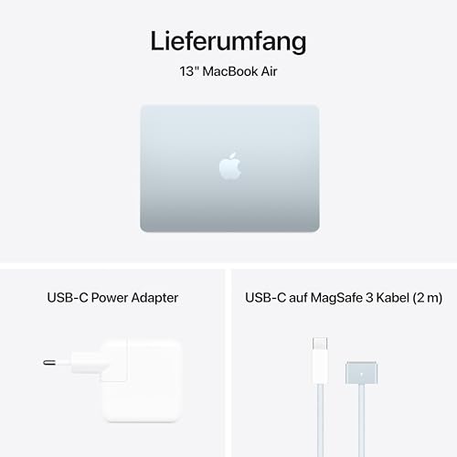 Apple MacBook Air (13", Apple M4 Chip mit 10‑Core CPU und 8‑Core GPU, 16GB Gemeinsamer Arbeitsspeicher, 256 GB) - Himmelblau