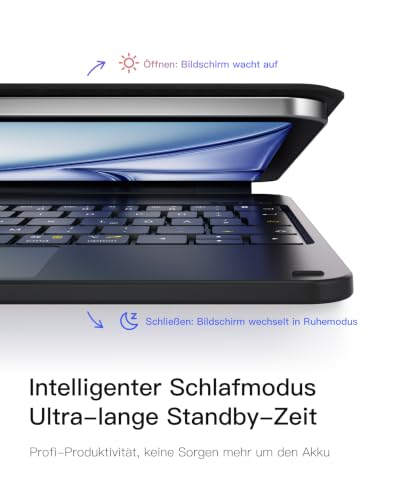 Inateck Tastatur Hülle für iPad Air 11 M4 /M3/M2, Freitragender Ständer